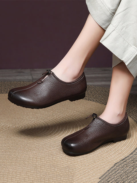 Women Spring Casual Genuine Leather Low Heel Shoes