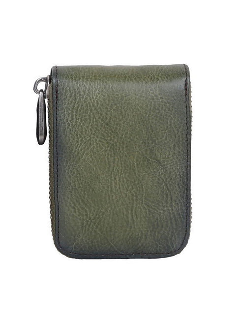 Vintage Genuine Leather Zipper Multifunction Wallet