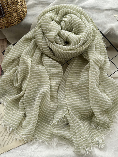 Women Spring Artsy Stripe Shawl Scarf