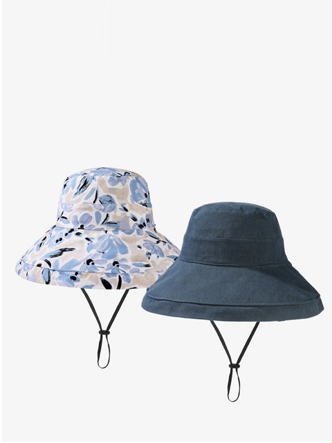 Women Summer Flower Dual-side Wearing Sunproof Hat