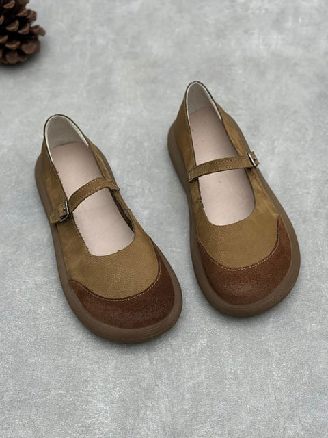 Women Genuine Leather Suede Leather Flat Shoes