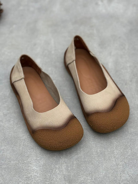 Women Summer Soft Genuine Leather Flat Shoes