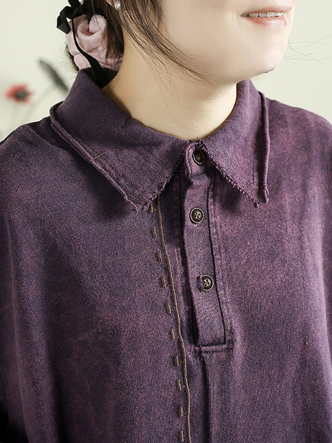 Women Summer Vintage Embroidery 100%Cotton Shirt