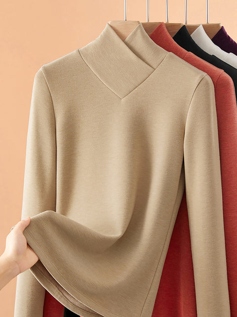 Women Autumn Casual Wool Thick V-Neck Sweater