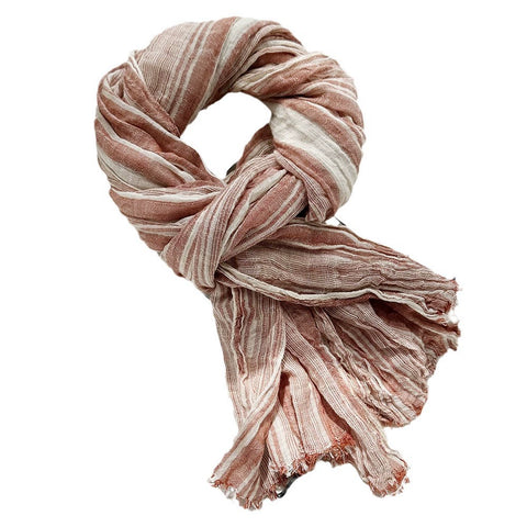 Women Vintage 100%Cotton Stripe Shawl Scarf