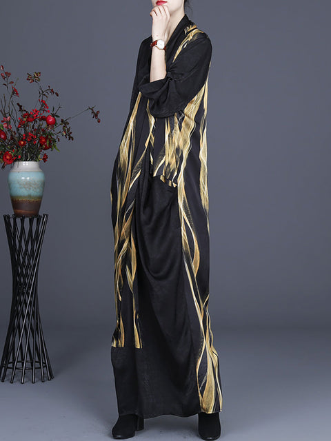 Plus Size Irregular Vintage Maxi Retro Maxi Dress