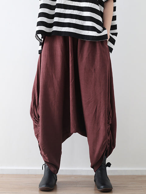 Women Spring Casual Solid Ankle Length Pants