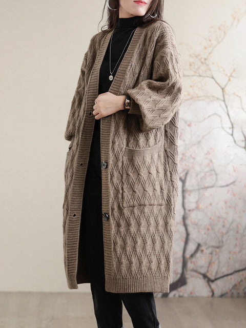 Solid Loose Casual Mid Length Women Coat