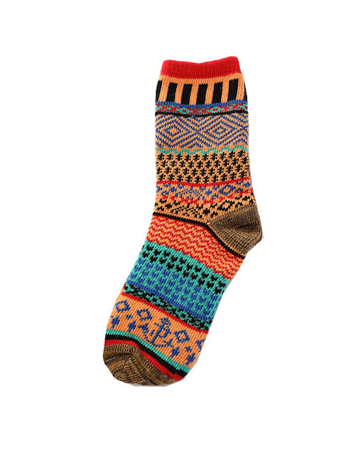 Female Knitted Casual Vintage Thick Warm Cotton Socks